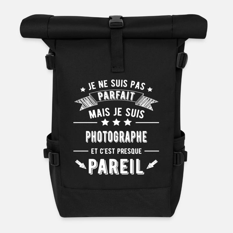 Je ne suis pas parfait photographe - Sac à dos roll top - noir