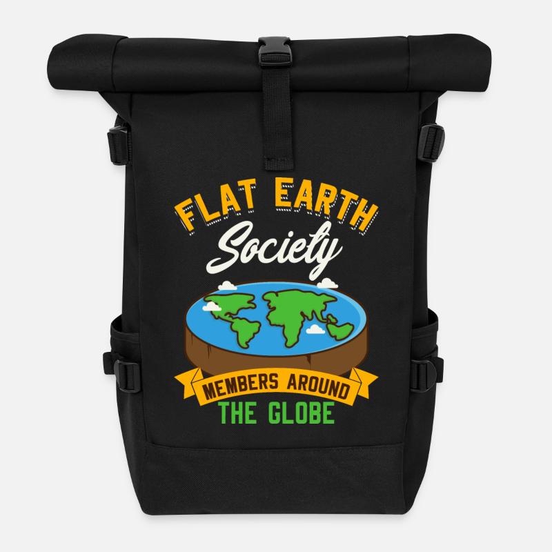 Flat earth society - members all over the globe - Roll Top Backpack - black