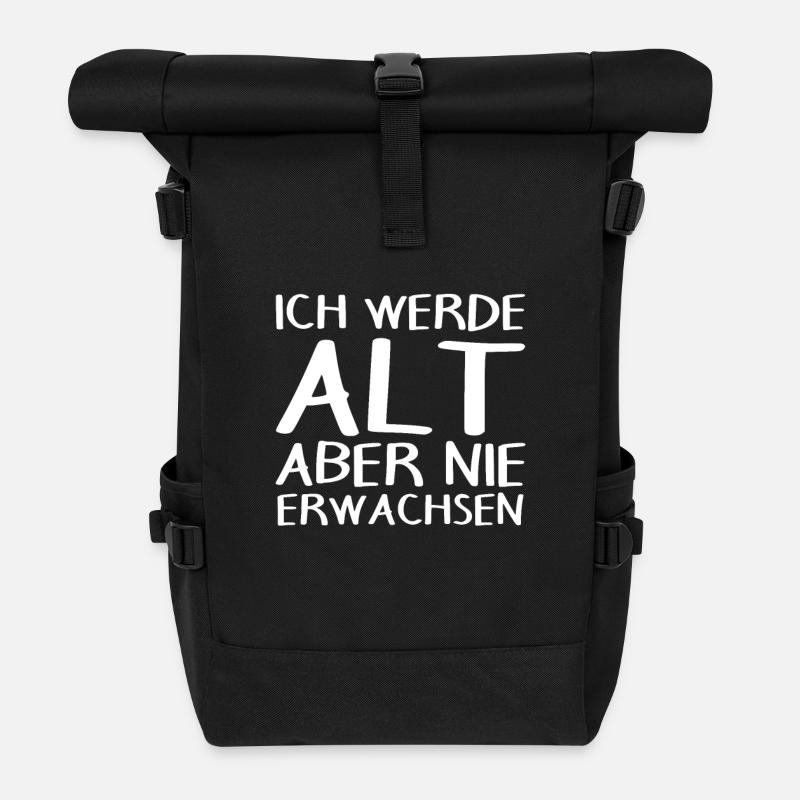 Lustiger Spruch lustige Sprüche Geschenk - Rolltop Rucksack - Schwarz