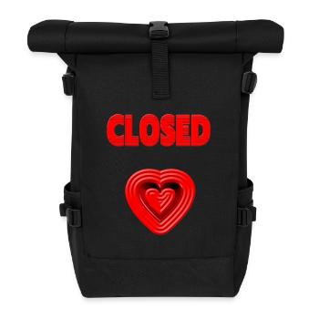 HEART closed - Herzschmerz - Liebeskummer V.2 - Rolltop Rucksack - Schwarz - Vorne