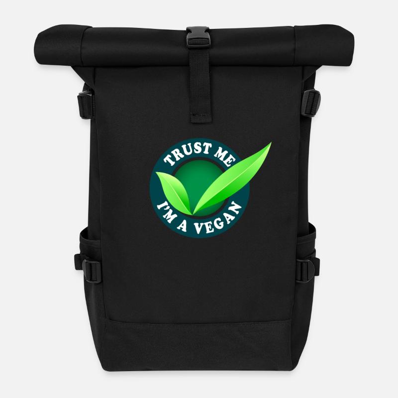 Trust Me I'm A Vegan Spruch Bio Go Veggie Veganer - Rolltop Rucksack - Schwarz