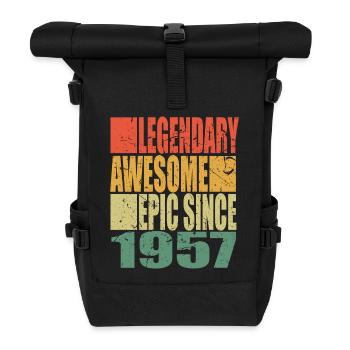 Legendär seit 1957 Spruch Geburtstag - Rolltop Rucksack - Schwarz - Vorne