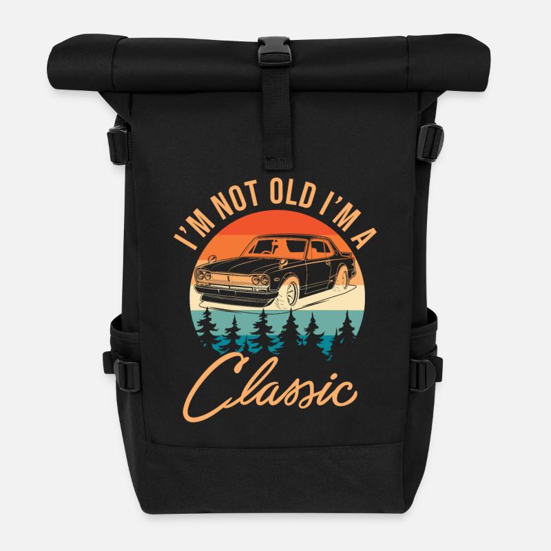 I'm Not Old I'm Classic - Roll Top Backpack - black
