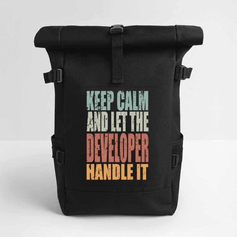 Keep Calm Developer Saying Developer Gift Roll Top Backpack