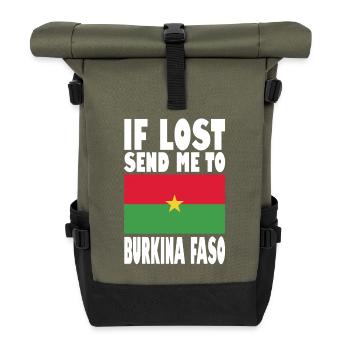 Slogan du drapeau du Burkina Faso - Sac à dos roll top - olive/noir - Devant