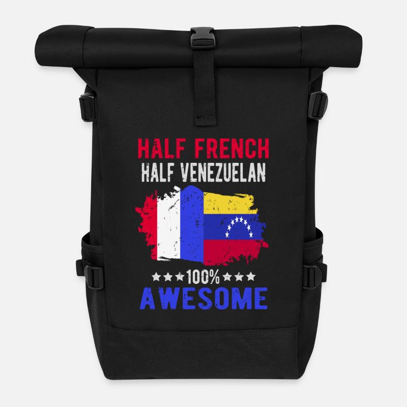 Moitié Français moitié vénézuélien - Sac à dos roll top - noir