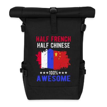 Moitié Français moitié chinois - Sac à dos roll top - noir - Devant