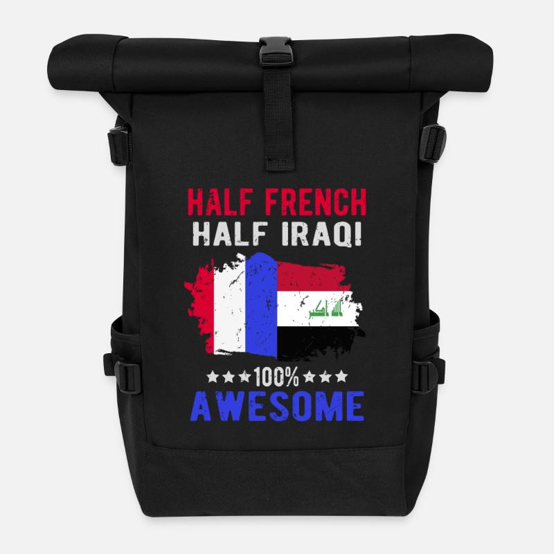 Moitié Français moitié Iraki - Sac à dos roll top - noir
