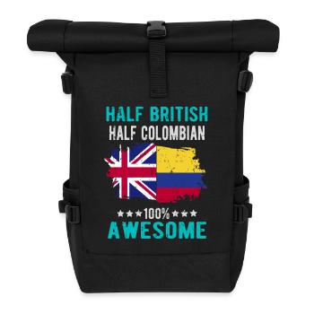 Halb Brite Halb Kolumbianer - Rolltop Rucksack - Schwarz - Vorne
