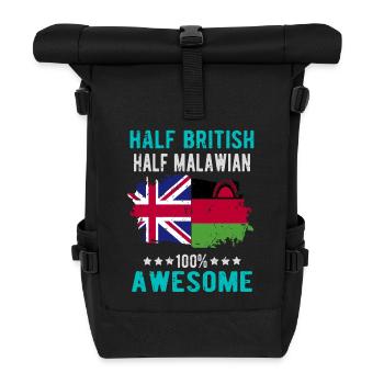 Half British Half Malawi - Roll Top Backpack - black - Front