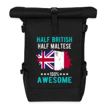 Halb Brite Halb Mateser - Rolltop Rucksack - Schwarz - Vorne