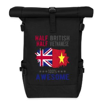 Halb Brite Halb Vietnamese - Rolltop Rucksack - Schwarz - Vorne