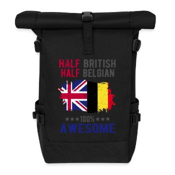 Halb Brite Halb Belgier - Rolltop Rucksack - Schwarz - Vorne