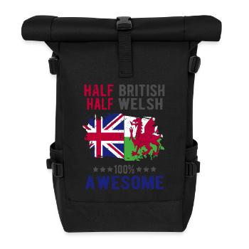 Halb Brite Halb Waliser - Rolltop Rucksack - Schwarz - Vorne