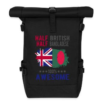 Moitié britannique moitié bangladais - Sac à dos roll top - noir - Devant