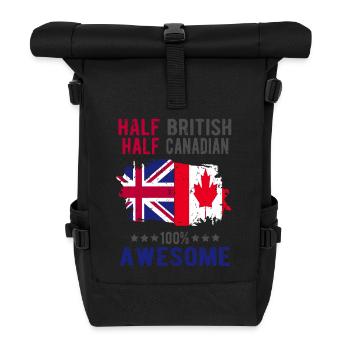 Halb Brite Halb Kanadier - Rolltop Rucksack - Schwarz - Vorne