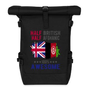 Half British Half Afghan - Roll Top Backpack - black - Front