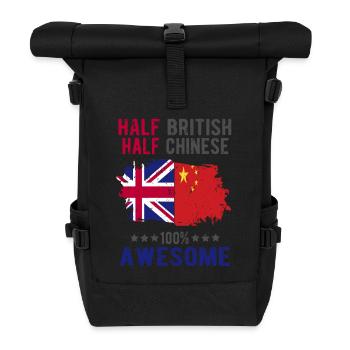 Half British Half Chinese - Roll Top Backpack - black - Front