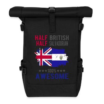 Half British Half Salvadoran - Roll Top Backpack - black - Front