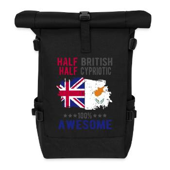 Halb Brite Halb Zyprer - Rolltop Rucksack - Schwarz - Vorne