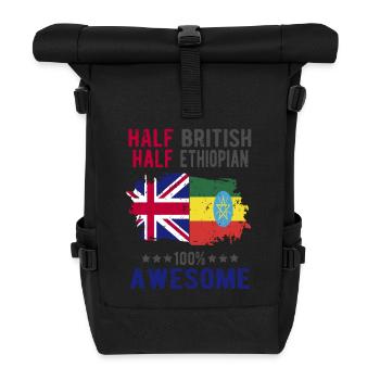 Moitié britannique moitié éthiopien - Sac à dos roll top - noir - Devant