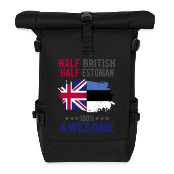 Half British Half Estonian - Roll Top Backpack - black - Front