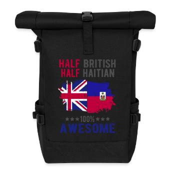 Moitié britannique moitié haïtien - Sac à dos roll top - noir - Devant