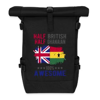 Halb Brite Halb Ghanese - Rolltop Rucksack - Schwarz - Vorne