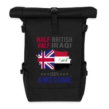 Halb Brite Halb Iraki - Rolltop Rucksack - Schwarz - Vorne