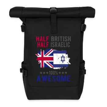 Half British Half Isreali - Roll Top Backpack - black - Front