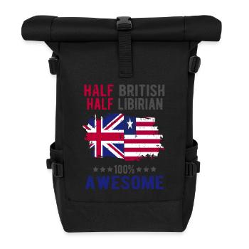 Half British Half Libyan - Roll Top Backpack - black - Front