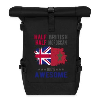 Halb Brite Halb Marokkaner - Rolltop Rucksack - Schwarz - Vorne