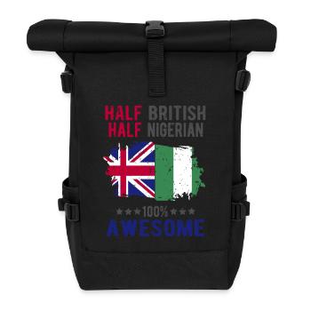 Half British Half Nigerian - Roll Top Backpack - black - Front
