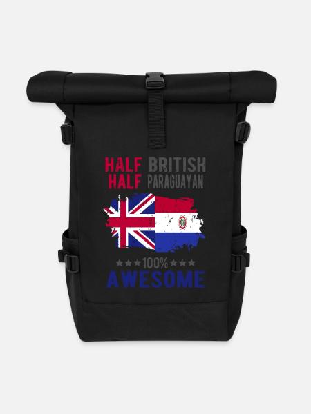 Halb Brite Halb Paraguayer - Rolltop Rucksack - Schwarz