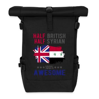 Half British Half Syrian - Roll Top Backpack - black - Front