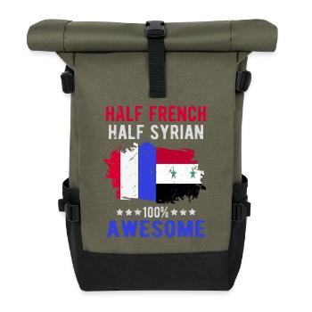 Moitié Français moitié syrien - Sac à dos roll top - olive/noir - Devant