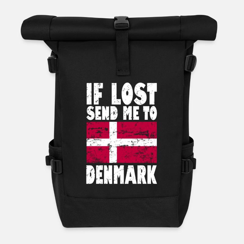 Dänemark Flagge Spruch - Rolltop Rucksack - Schwarz