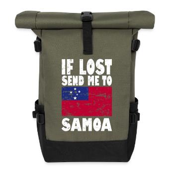 Drapeau des Samoa - Sac à dos roll top - olive/noir - Devant