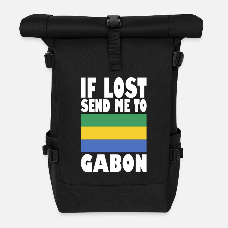 Drapeau du Gabon - Sac à dos roll top - noir