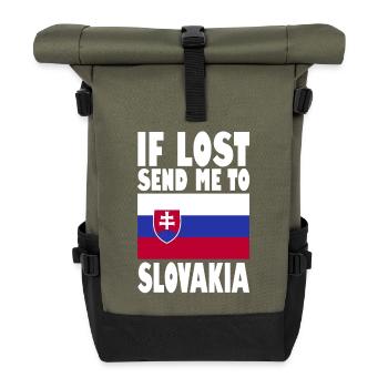 Slowakei Flagge Spruch - Rolltop Rucksack - Olive/Schwarz - Vorne