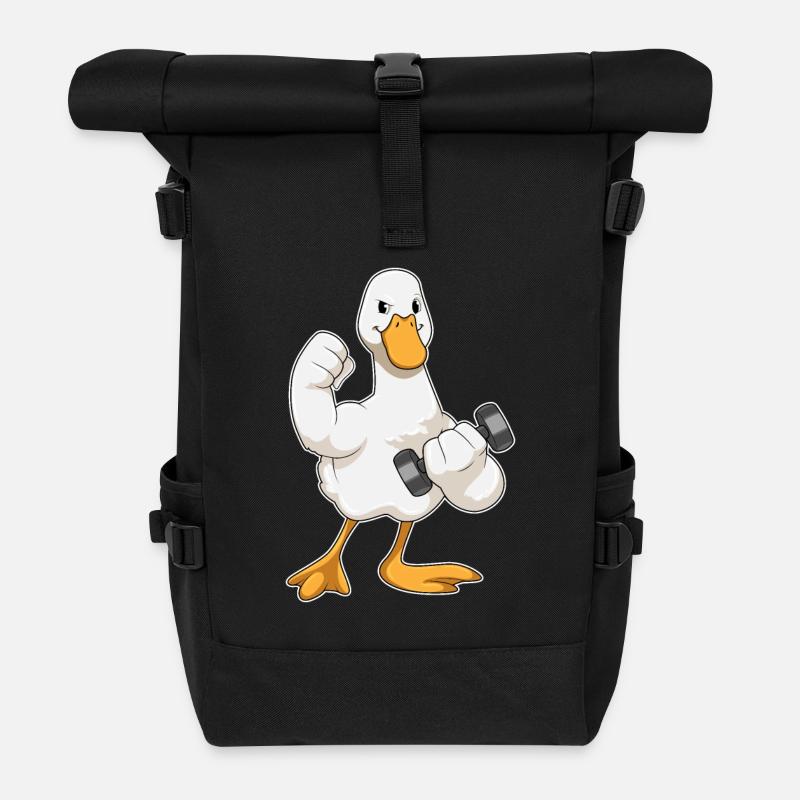 Canard pendant la musculation avec haltère - Sac à dos roll top - noir