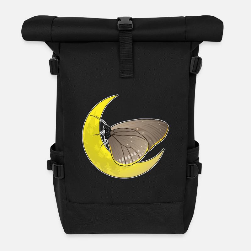 Lune papillon - Sac à dos roll top - noir
