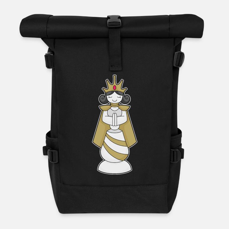 Schachfigur Königin Krone Schach - Rolltop Rucksack - Schwarz