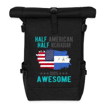 Half American Half Nicaraguan - Roll Top Backpack - black - Front