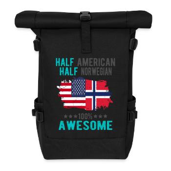 Half American Half Norwegian - Roll Top Backpack - black - Front