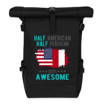 Half American Half Peruvian - Roll Top Backpack - black - Front
