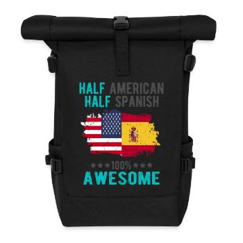 Half American Half Spanish - Roll Top Backpack - black - Front