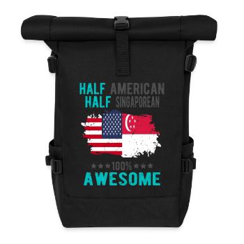 Moitié américain moitié singapourien - Sac à dos roll top - noir - Devant