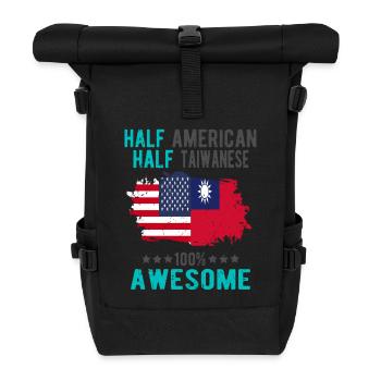 Half American Half Taiwanese - Roll Top Backpack - black - Front