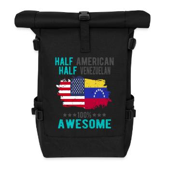 Half American Half Venezuelan - Roll Top Backpack - black - Front